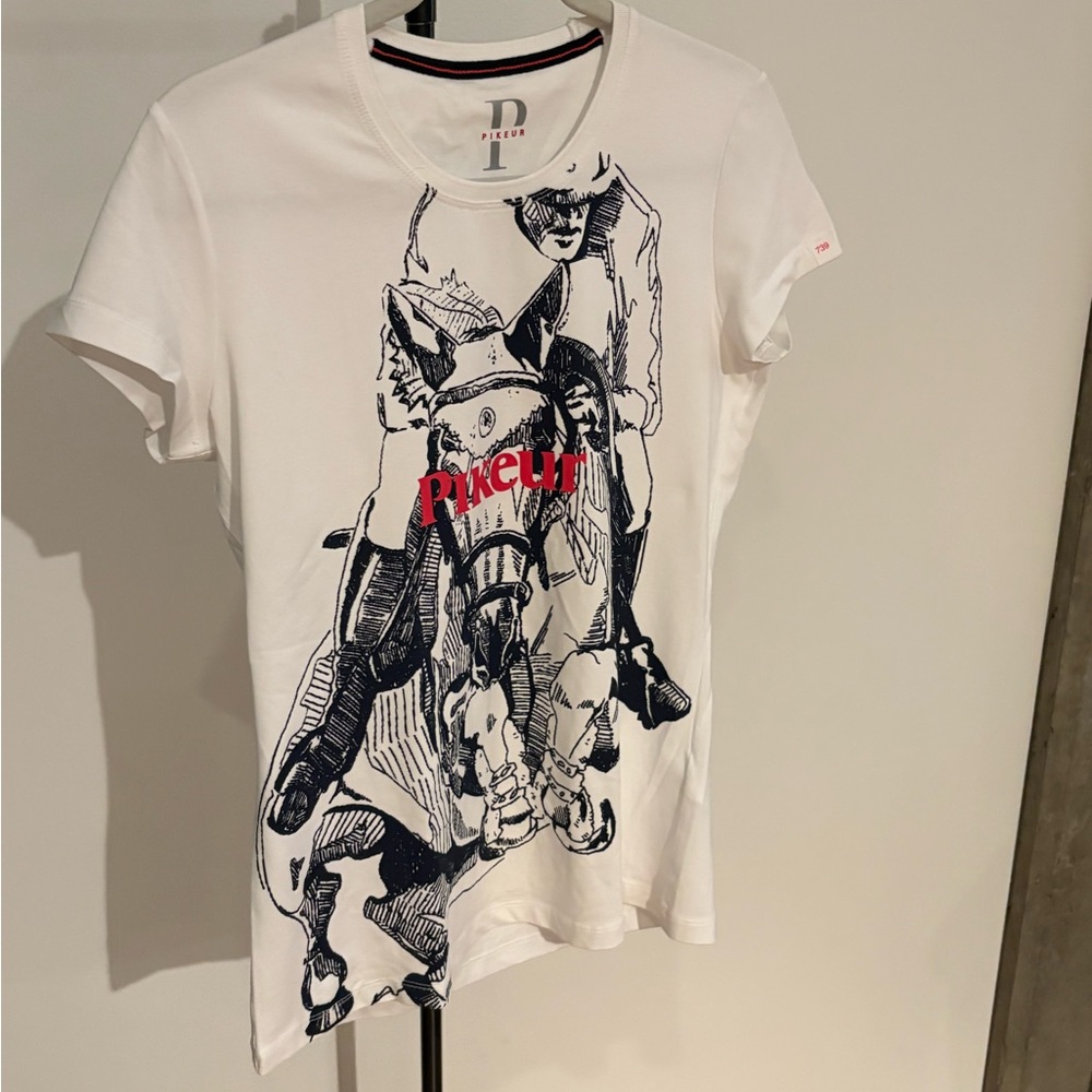 Pikeur White Graphic Short Sleeve Women's Tee